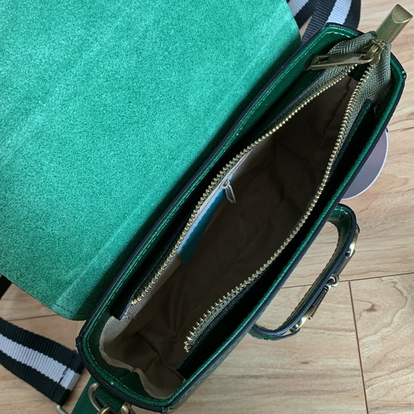 BEVINI Modena green genuine leather women crossbody bag - Picture 11 of 16